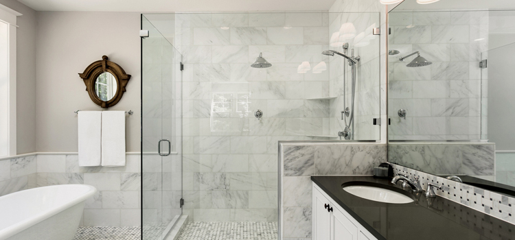 bathroom shower door installation in Palm Desert